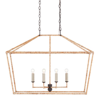 Currey and Company - 9000-0874 - Six Light Lantern - Denison - Natural/Molé Black