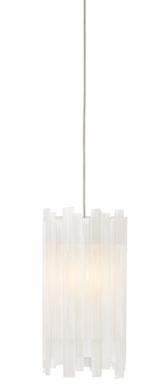 Currey and Company - 9000-0881 - One Light Pendant - Escenia - Frosted White/Silver