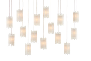Currey and Company - 9000-0885 - 15 Light Pendant - Escenia - Frosted White/Silver