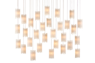 Currey and Company - 9000-0886 - 30 Light Pendant - Escenia - Frosted White/Silver