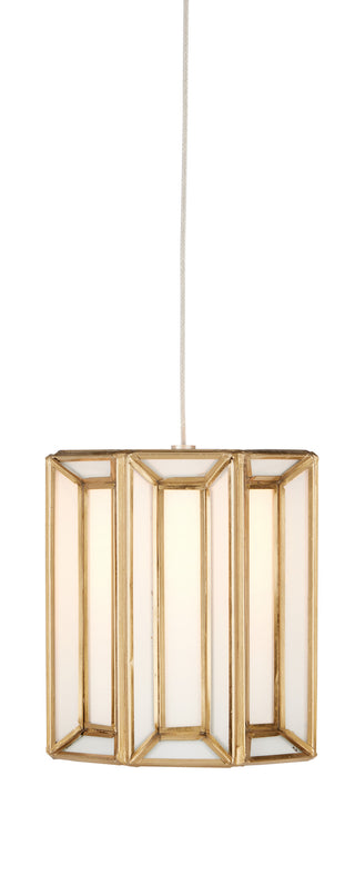 Currey and Company - 9000-0888 - One Light Pendant - Daze - Antique Brass/White/Silver