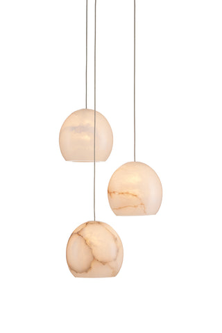 Currey and Company - 9000-0896 - Three Light Pendant - Lazio - White/Silver