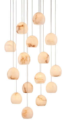 Currey and Company - 9000-0898 - 15 Light Pendant - Lazio - White/Silver