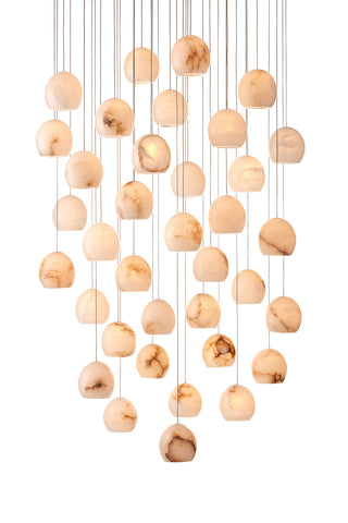 Currey and Company - 9000-0901 - 36 Light Pendant - Lazio - White/Silver