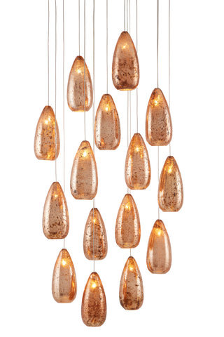 Currey and Company - 9000-0905 - 15 Light Pendant - Rame - Copper/Silver