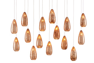 Currey and Company - 9000-0906 - 15 Light Pendant - Rame - Copper/Silver