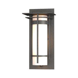 Banded Banded with Top Plate Small Outdoor Sconce in Coastal Natural Iron
