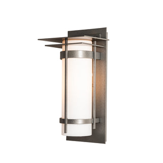 Banded Banded with Top Plate Outdoor Sconce in Coastal Natural Iron