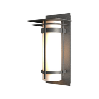Banded Banded with Top Plate Outdoor Sconce in Coastal Natural Iron