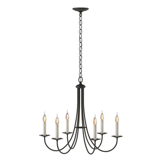 Hubbardton Forge - 101160-SKT-20 - Simple Sweep 6 Arm Chandelier - Simple Lines - Natural Iron