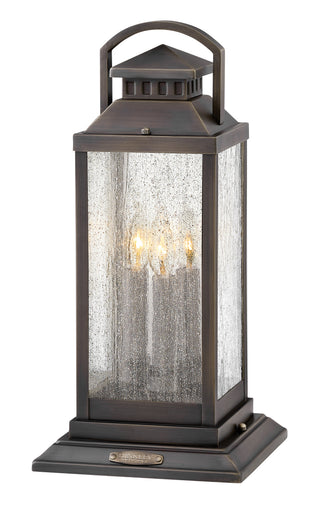 Revere Medium Pier Mount Lantern in Blackened Brass