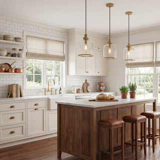 One Light Pendant in Natural Brass