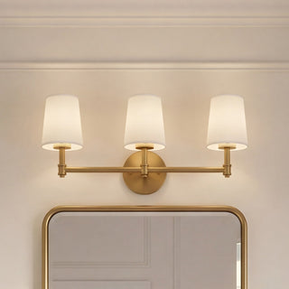 Three Light Bathroom Vanity in Natural Brass