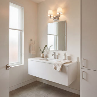 Two Light Bathroom Vanity in Polished Nickel