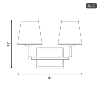 Two Light Bathroom Vanity in Polished Nickel