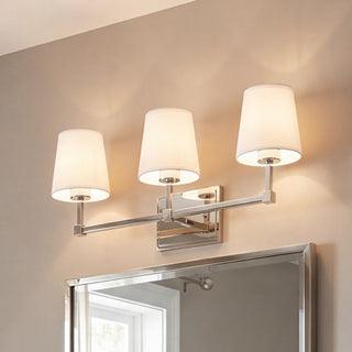 Three Light Bathroom Vanity in Polished Nickel