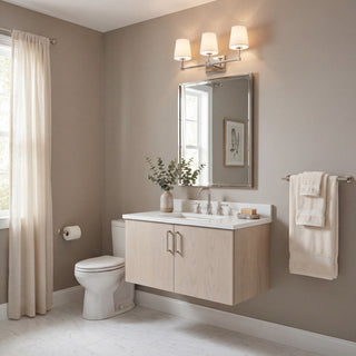 Three Light Bathroom Vanity in Polished Nickel