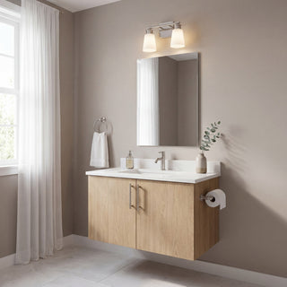 Two Light Bathroom Vanity in Brushed Nickel