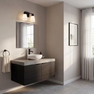 Two Light Bathroom Vanity in Matte Black