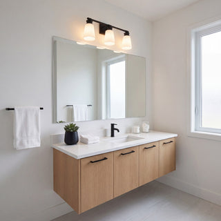 Three Light Bathroom Vanity in Matte Black