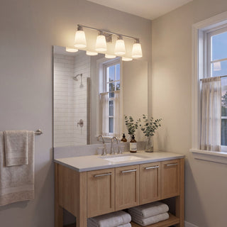 Four Light Bathroom Vanity in Brushed Nickel