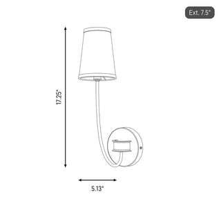 One Light Wall Sconce in Natural Brass