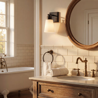 One Light Wall Sconce in Matte Black
