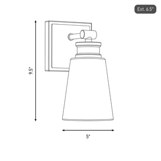One Light Wall Sconce in Matte Black