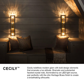 Cecily LED Wall Sconce in Heritage Brass