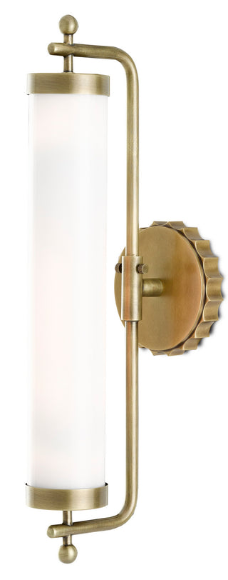 Currey and Company - 5000-0141 - One Light Wall Sconce - Latimer - White/Antique Brass