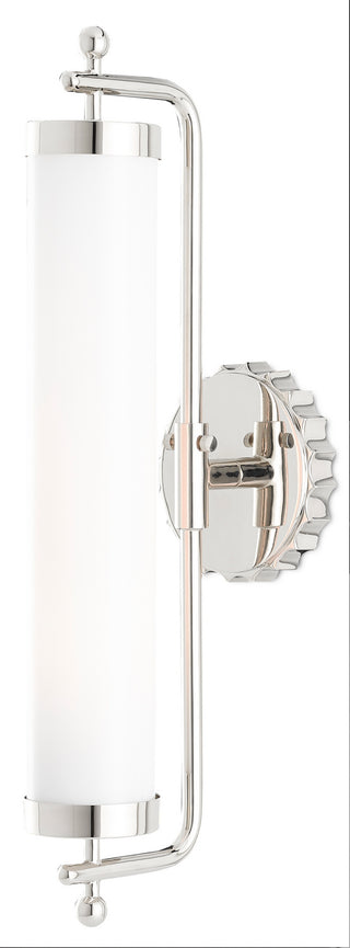 Currey and Company - 5000-0142 - One Light Wall Sconce - Latimer - White/Polished Nickel