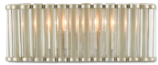 Currey and Company - 5000-0187 - Two Light Wall Sconce - Warwick - Clear/Contemporary Silver Leaf