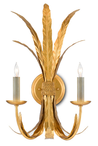 Currey and Company - 5000-0188 - Two Light Wall Sconce - Bette - Grecian Gold Leaf