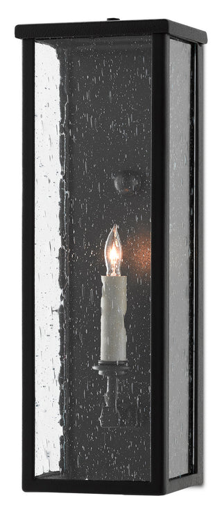 Currey and Company - 5500-0037 - One Light Wall Sconce - Tanzy - Midnight Black/Clear Seeded