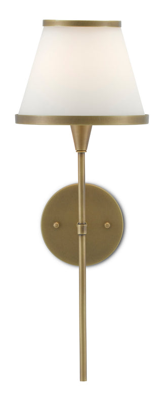 Currey and Company - 5800-0001 - One Light Wall Sconce - Brimsley - Antique Brass/White