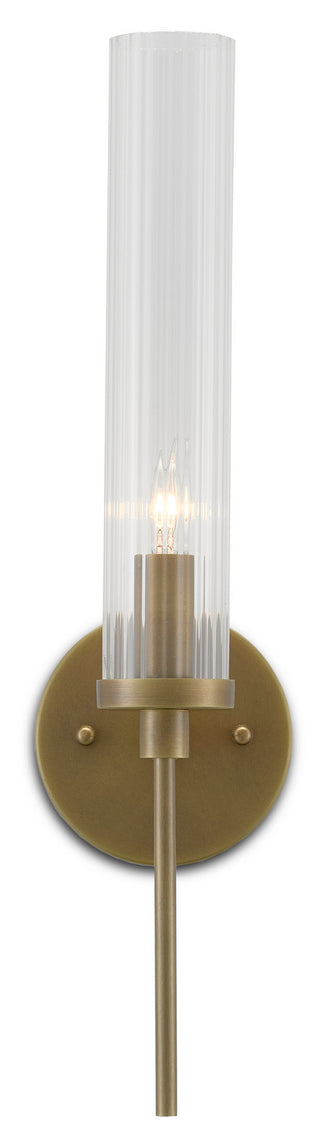 Currey and Company - 5800-0004 - One Light Wall Sconce - Bellings - Antique Brass/Clear