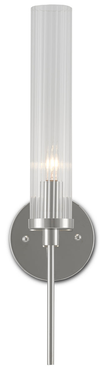 Currey and Company - 5800-0005 - One Light Wall Sconce - Bellings - Polished Nickel/Clear