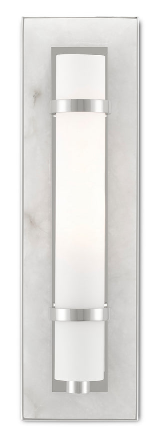 Currey and Company - 5800-0017 - One Light Wall Sconce - Bruneau - Natural/White/Polished Nickel