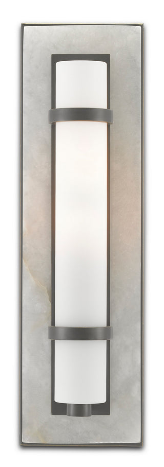 Currey and Company - 5800-0018 - One Light Wall Sconce - Bruneau - Natural/White/Oil Rubbed Bronze