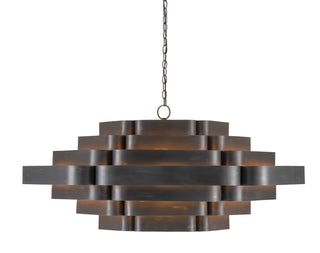 Currey and Company - 9000-0775 - Six Light Chandelier - Bailey - French Black/Contemporary Gold Leaf