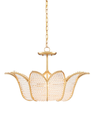 Currey and Company - 9000-0776 - Three Light Chandelier - Bebe - Contemporary Gold Leaf/Clear