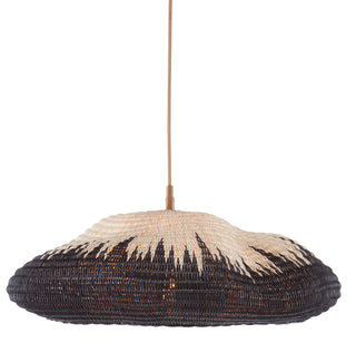 Currey and Company - 9000-0787 - One Light Pendant - Comme Des Paniers - Natural/Black/Khaki