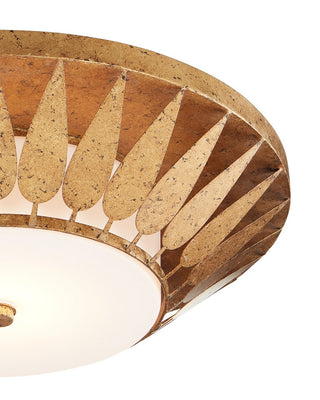 Floris LED Flush Mount in Autumn Gold/White