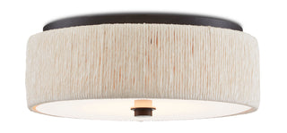Currey and Company - 9999-0062 - One Light Flush Mount - Tyrone - Natural/Black/White