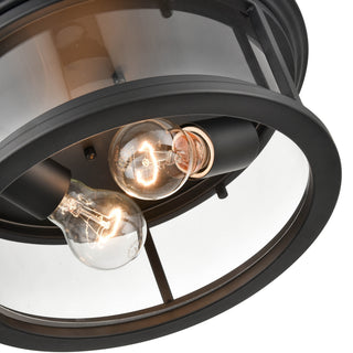 Millennium - 4442-PBK - Two Light Flush Mount - Bresley - Powder Coated Black