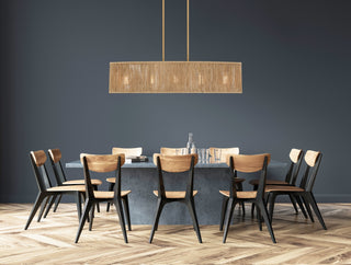 Ashe Five Light Chandelier in Warm Brass and Rope