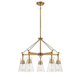 Savoy House - 1-1832-5-322 - Five Light Chandelier - Lakewood - Warm Brass
