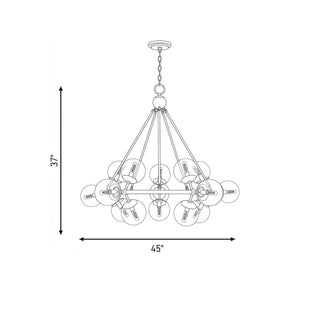 Orion 15 Light Chandelier in Warm Brass