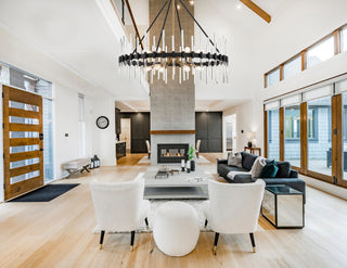 Santiago 12 Light Chandelier in Matte Black with Warm Brass Accents