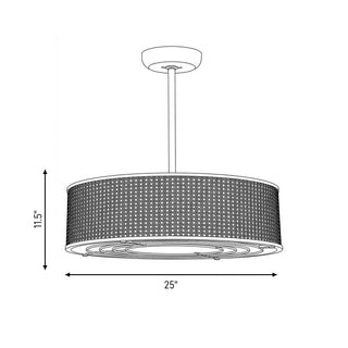Astoria LED Fan D'Lier in Warm Brass